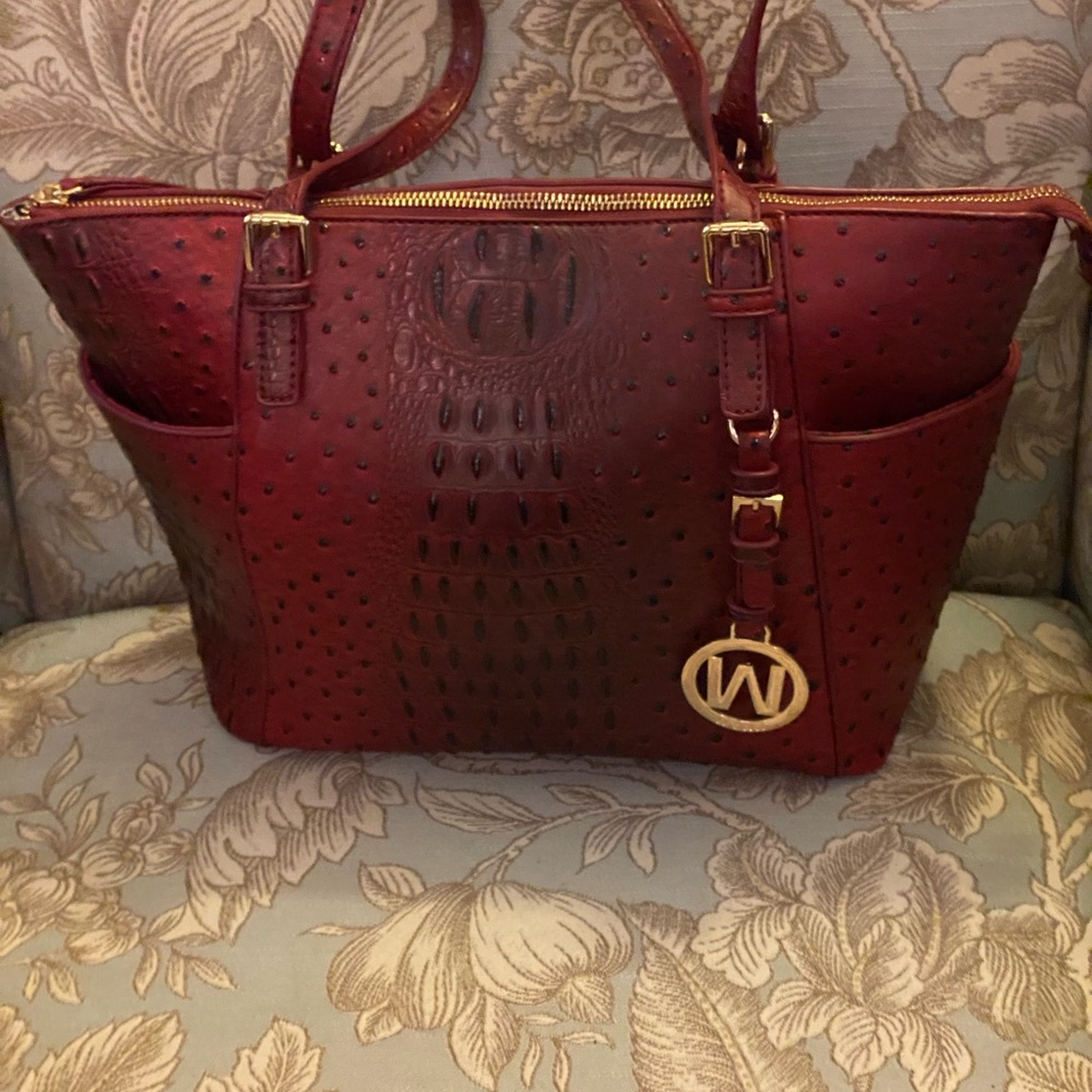 MK BELTED COLLECTION OSTRICH TOTE - Picture 2 of 12
